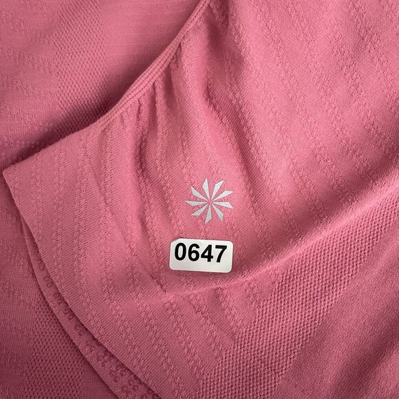 Athleta Outbound Racerback Workout Tank Top Ruched Side Scoop Neck Pink Women XS - Picture 8 of 10